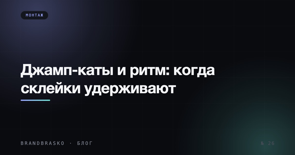 Джамп-каты и ритм монтажа: когда склейки удерживают, а когда бесят
